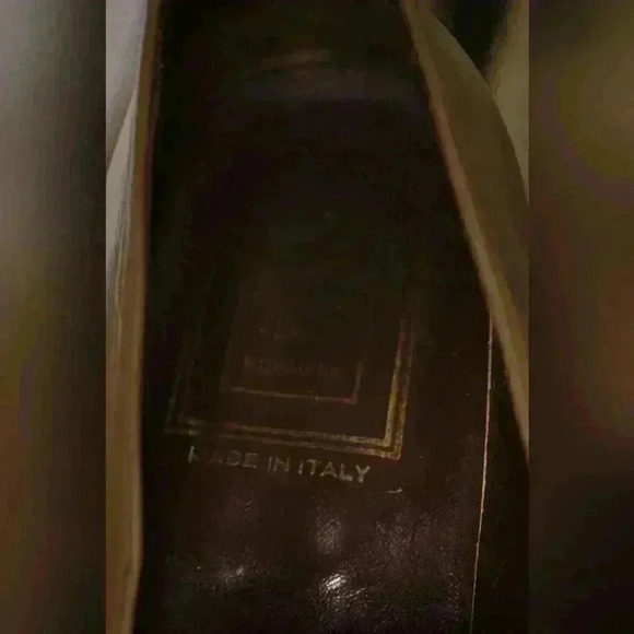 1970S CHRISTIAN DIOR BEIGE  CALFSKIN LEATHER TASSEL ALMOND TOE LOAFERS 9US ITALY - Picture 10 of 12